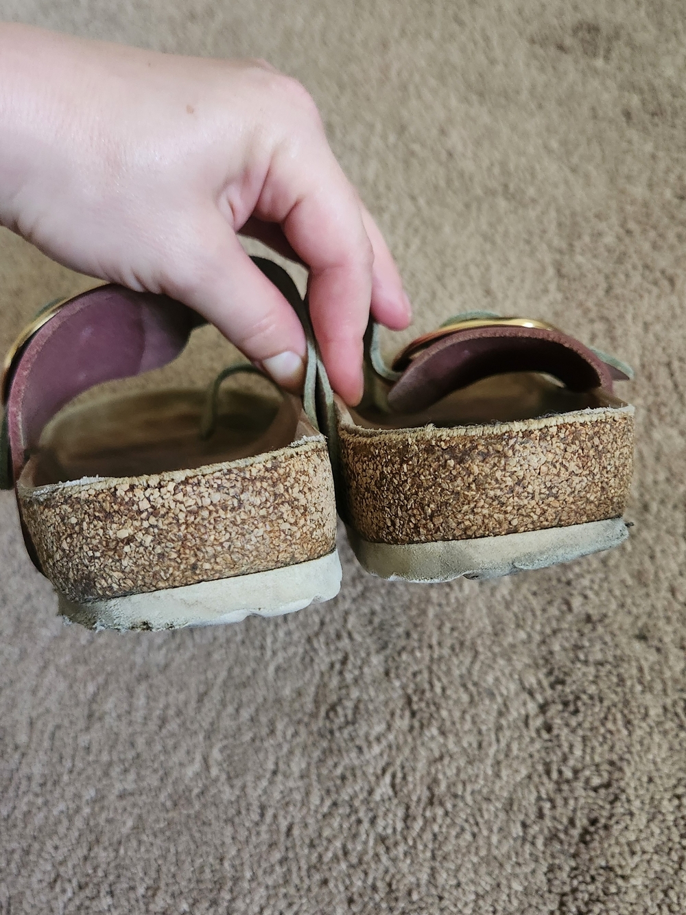 Birkenstock MIRAMAR Big Buckle Leather Ceramic Pattern Rose Rare Discontinued 38 - Picture 4 of 8
